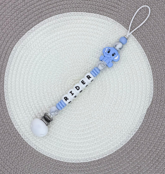 Personalised Elephant Dummy Clip