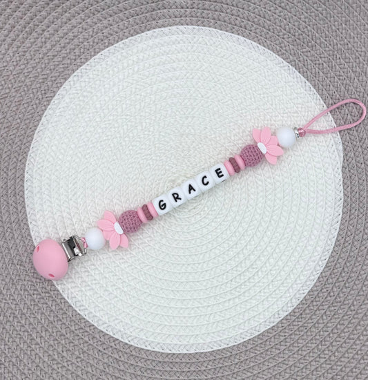 Personalised Flower Dummy Clips