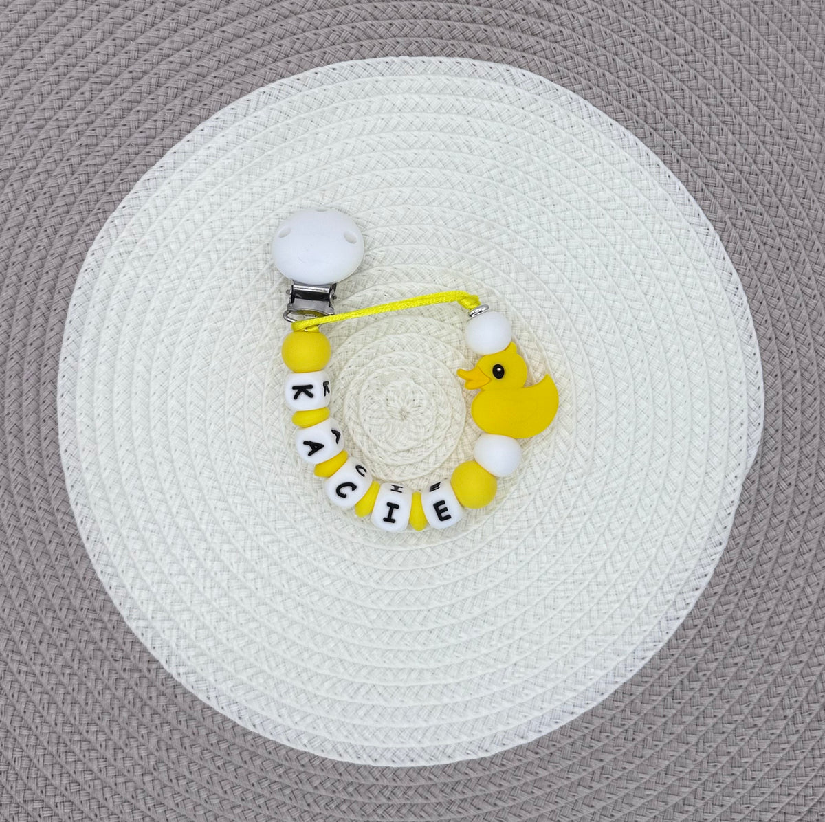 Personalised Duck Dummy Clip