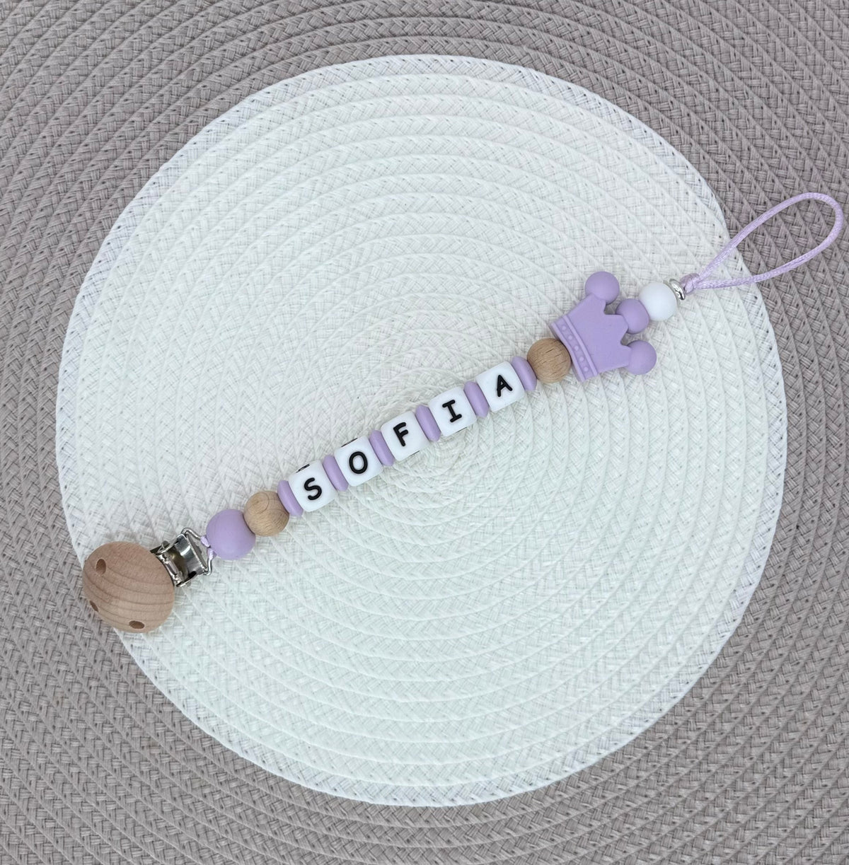Personalised Crown Dummy Clip