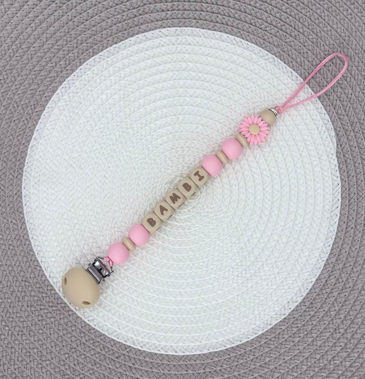 Personalised Flower Dummy Clip