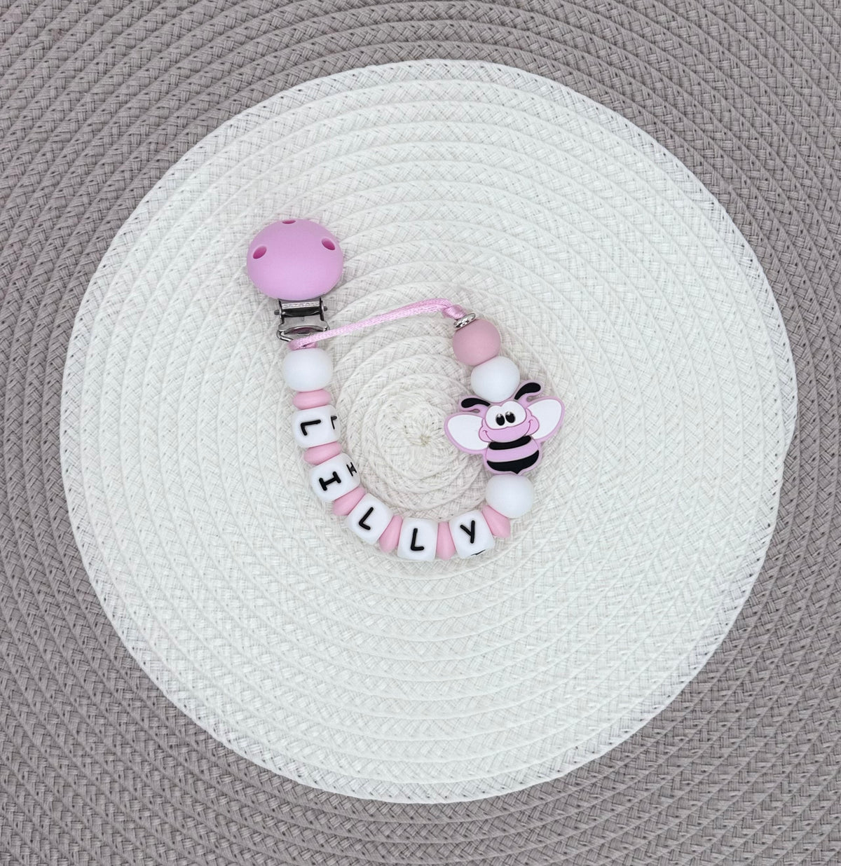 Personalised Bee Dummy Clip
