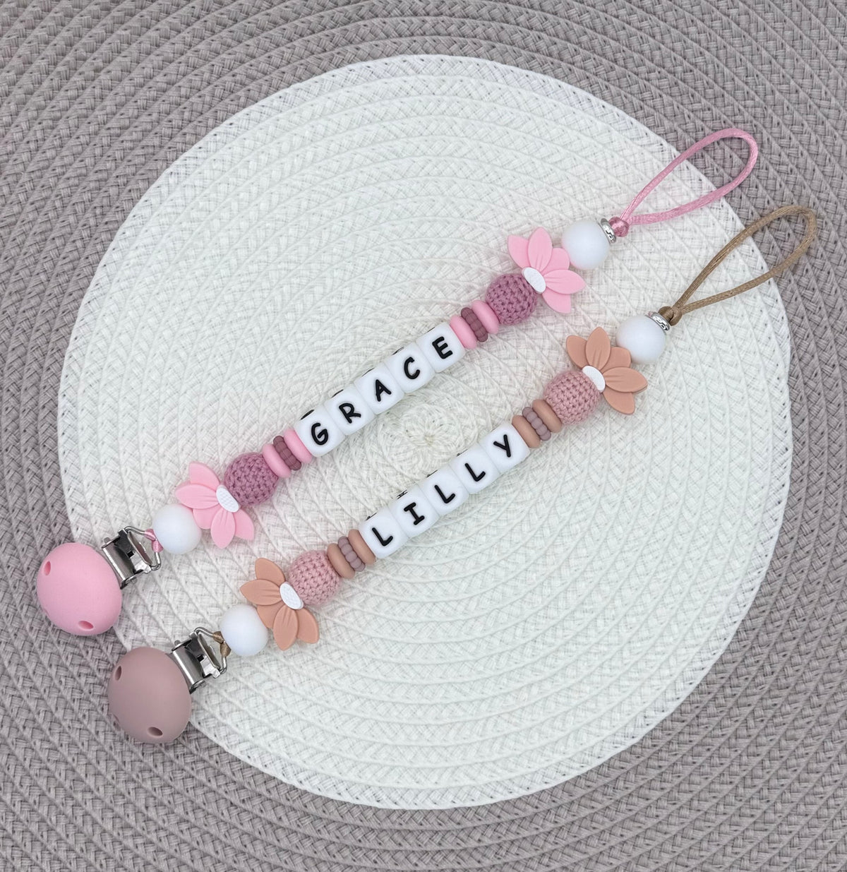 Personalised Flower Dummy Clips