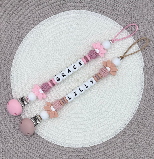 Personalised Flower Dummy Clips