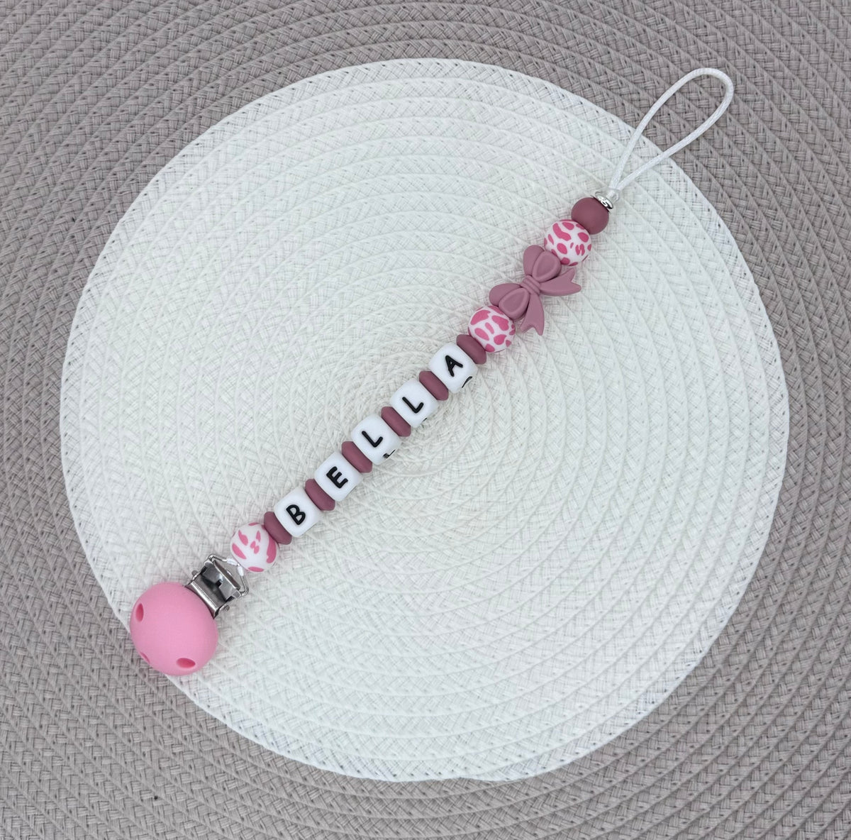 Personalised Bow Dummy Clip