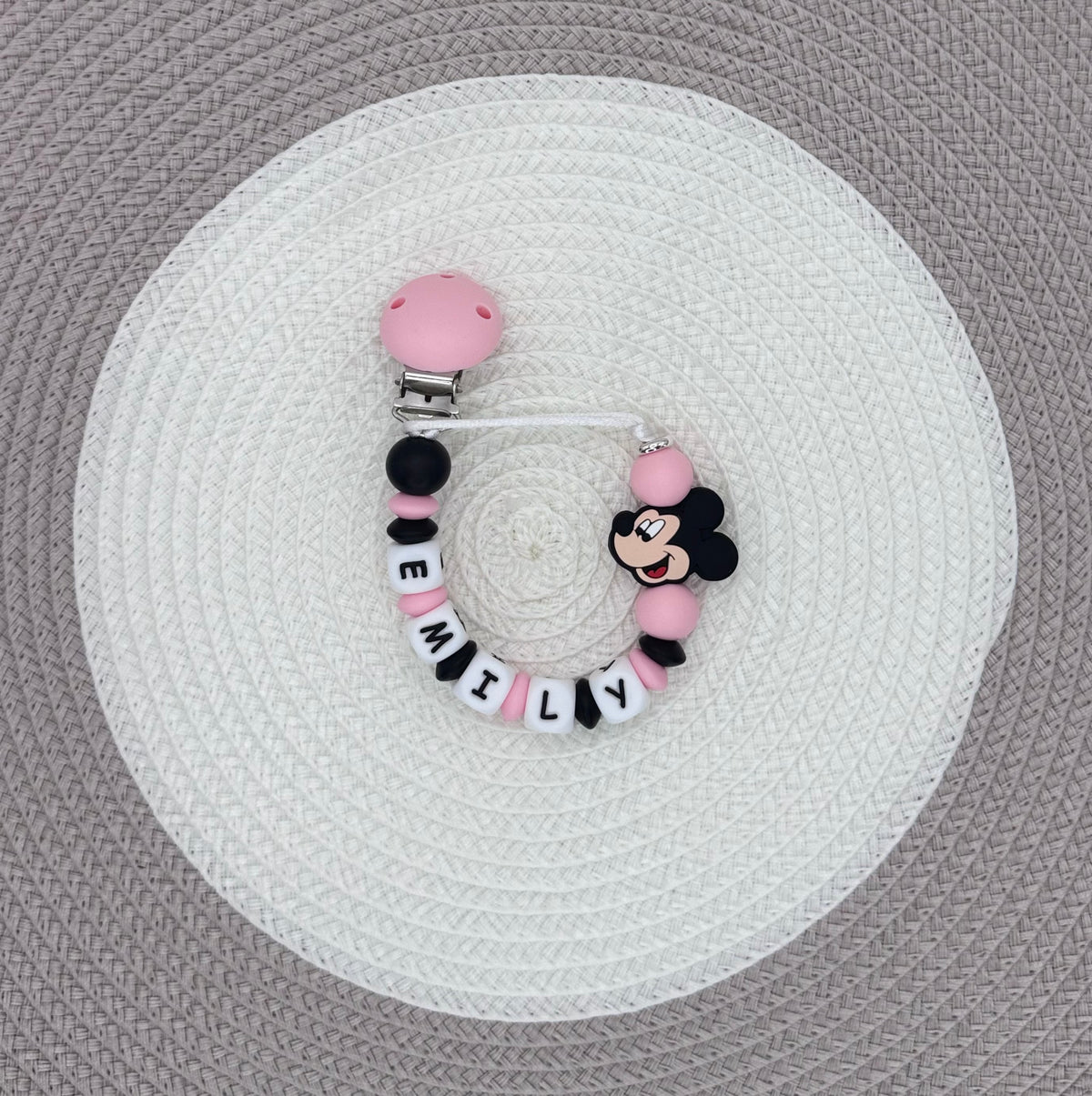 Personalised Minnie&Mickey Dummy Clip