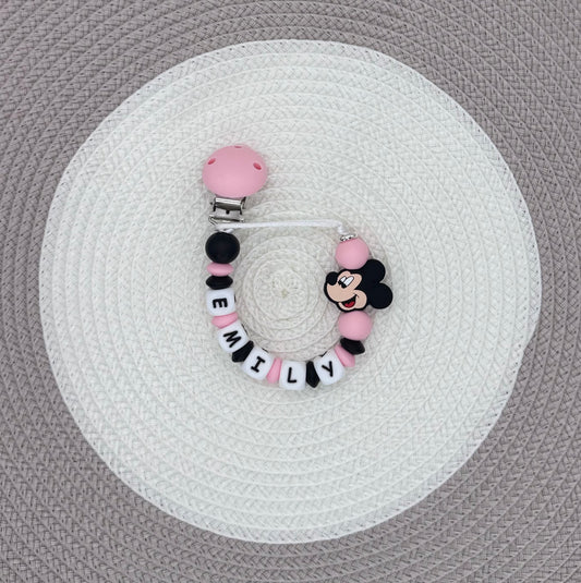 Personalised Minnie&Mickey Dummy Clip