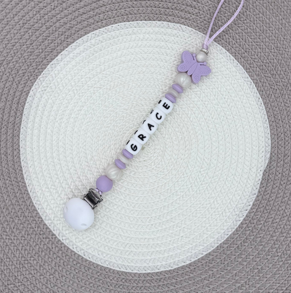 Personalised Butterfly Dummy Clip