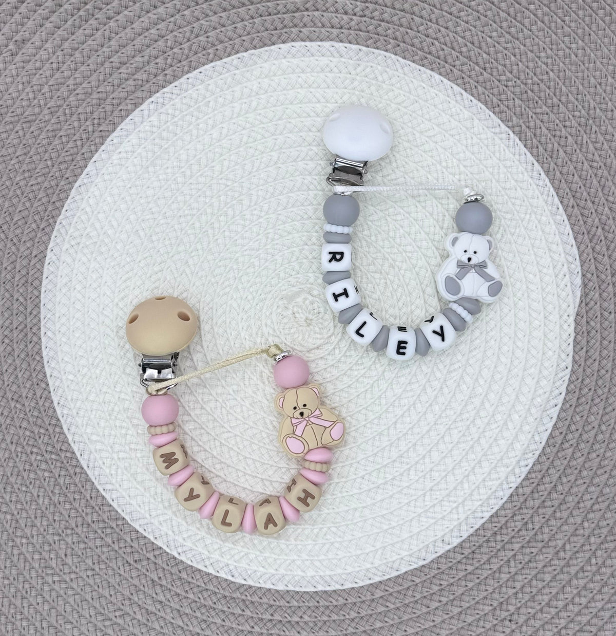 Personalised Bear Dummy Clip