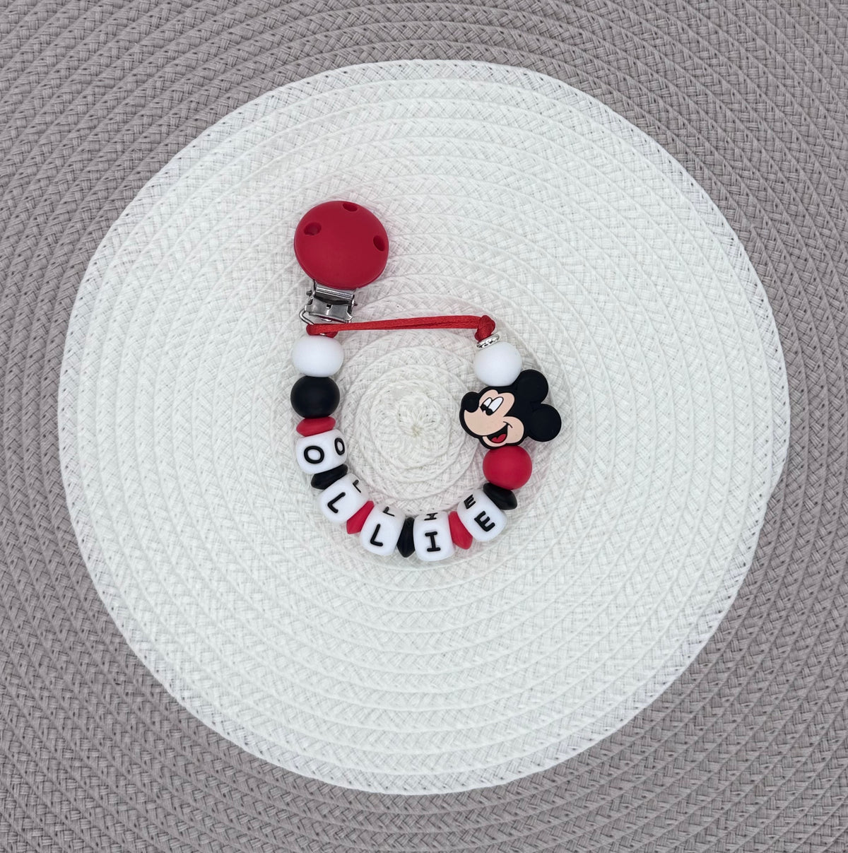 Personalised Minnie&Mickey Mouse Dummy Clip
