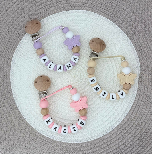 Personalised Butterfly Dummy Clip