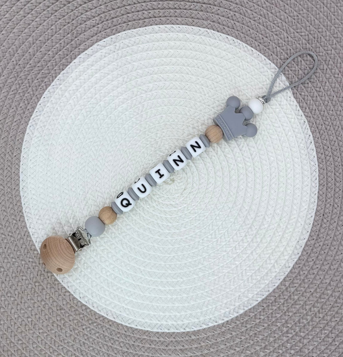 Personalised Crown Dummy Clip