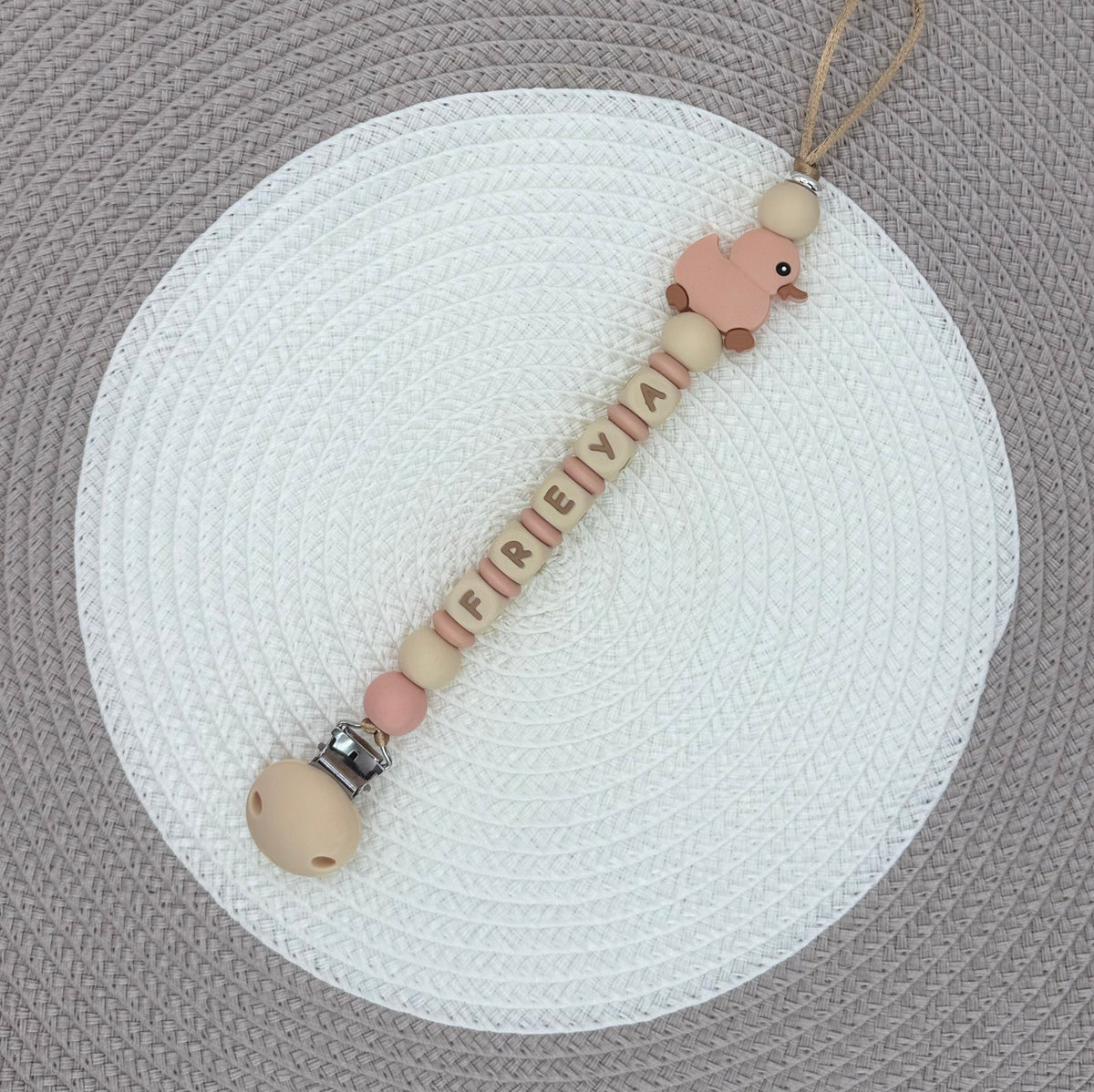 Personalised Duck Dummy Clip