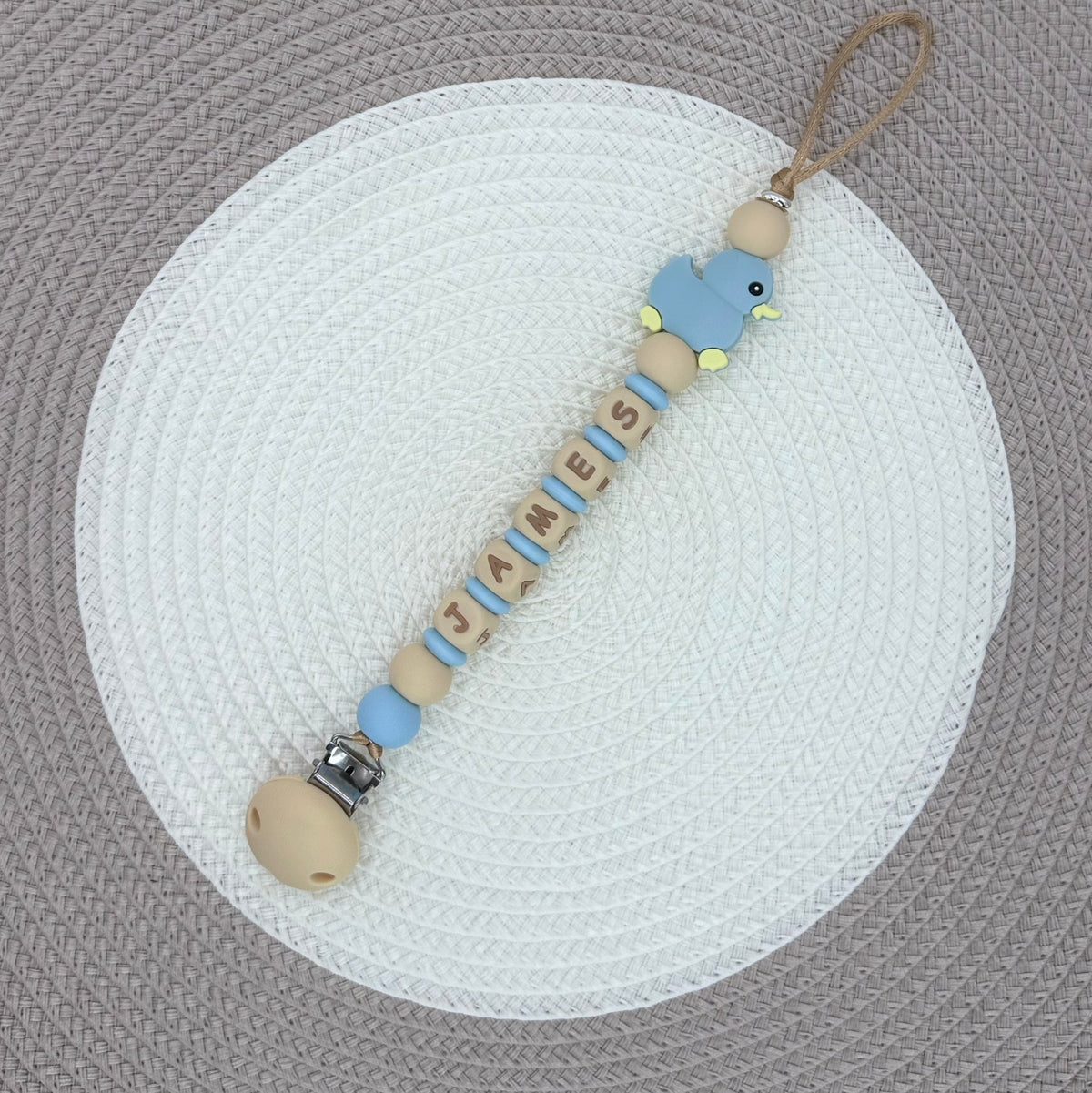 Personalised Duck Dummy Clip