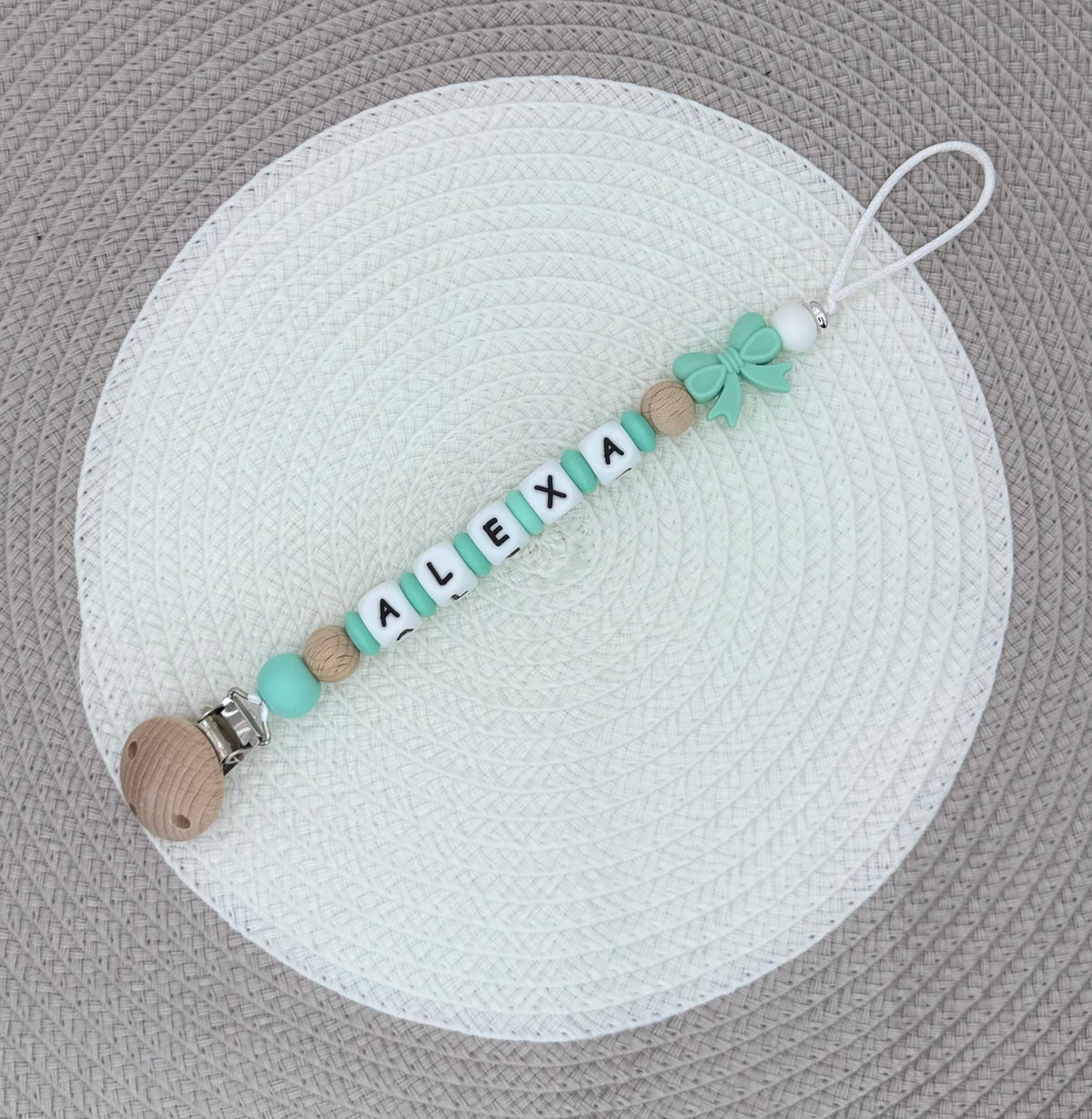 Personalised Bow Dummy Clip