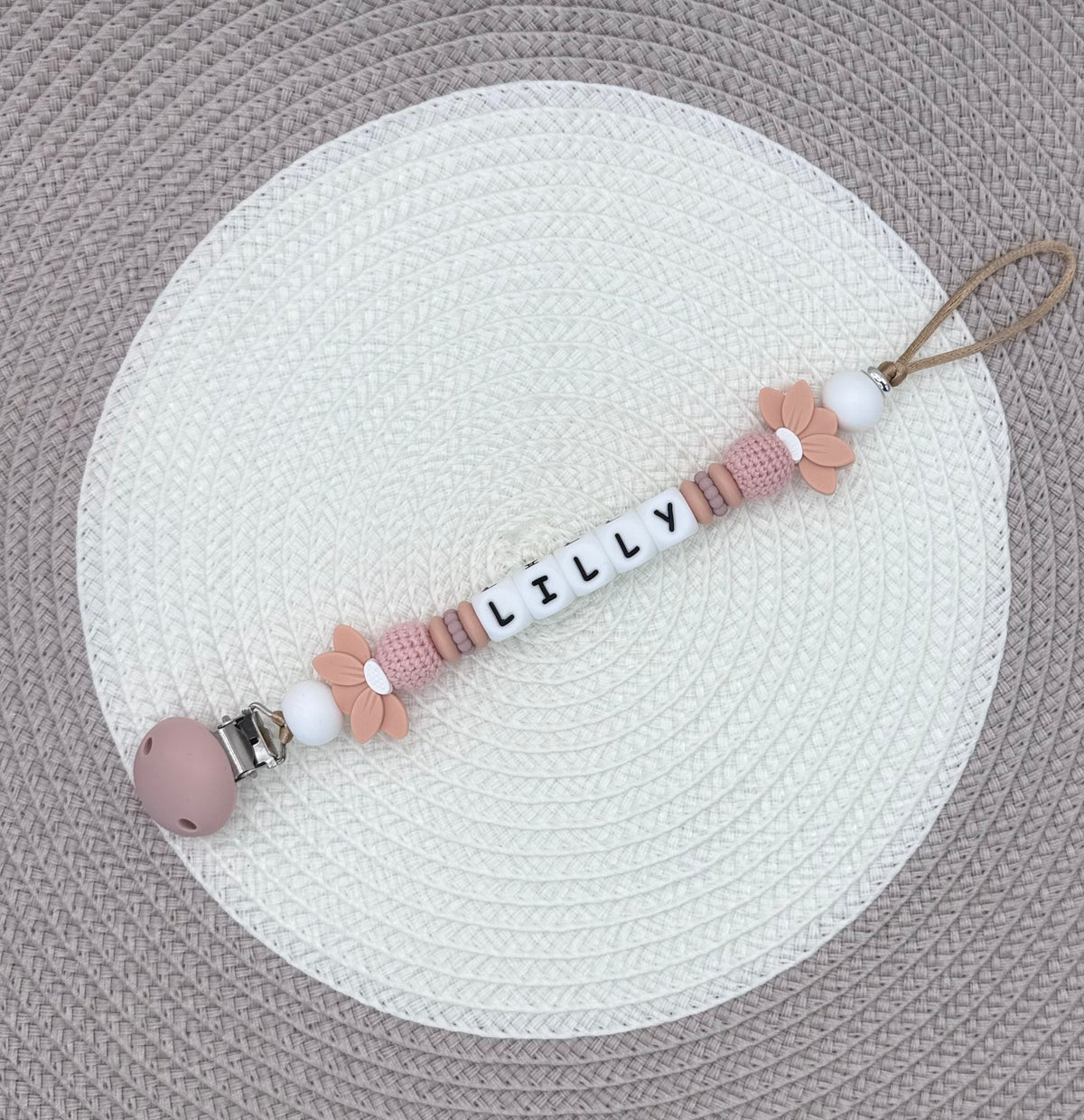 Personalised Flower Dummy Clips