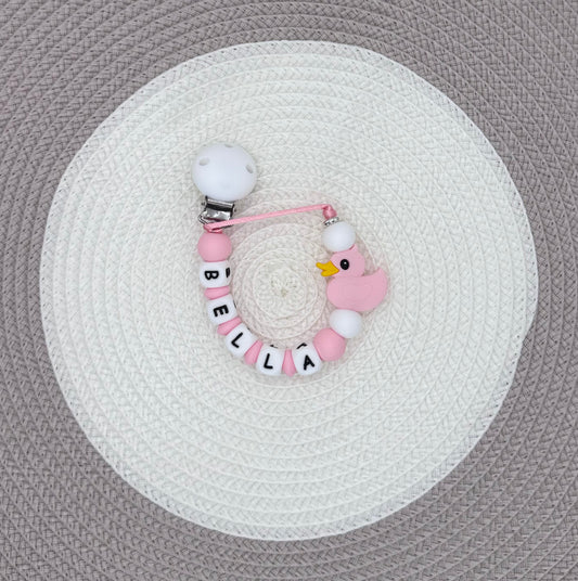 Personalised Duck Dummy Clip
