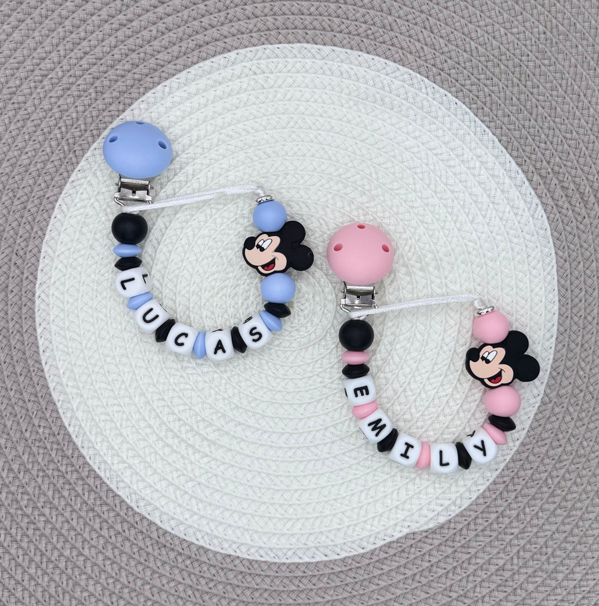 Personalised Minnie&Mickey Dummy Clip