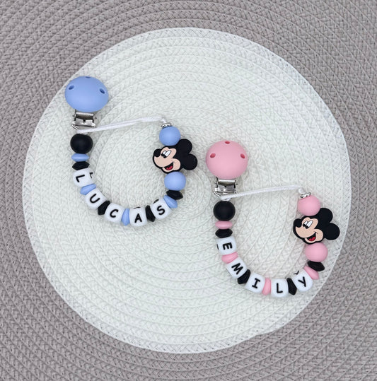 Personalised Minnie&Mickey Dummy Clip