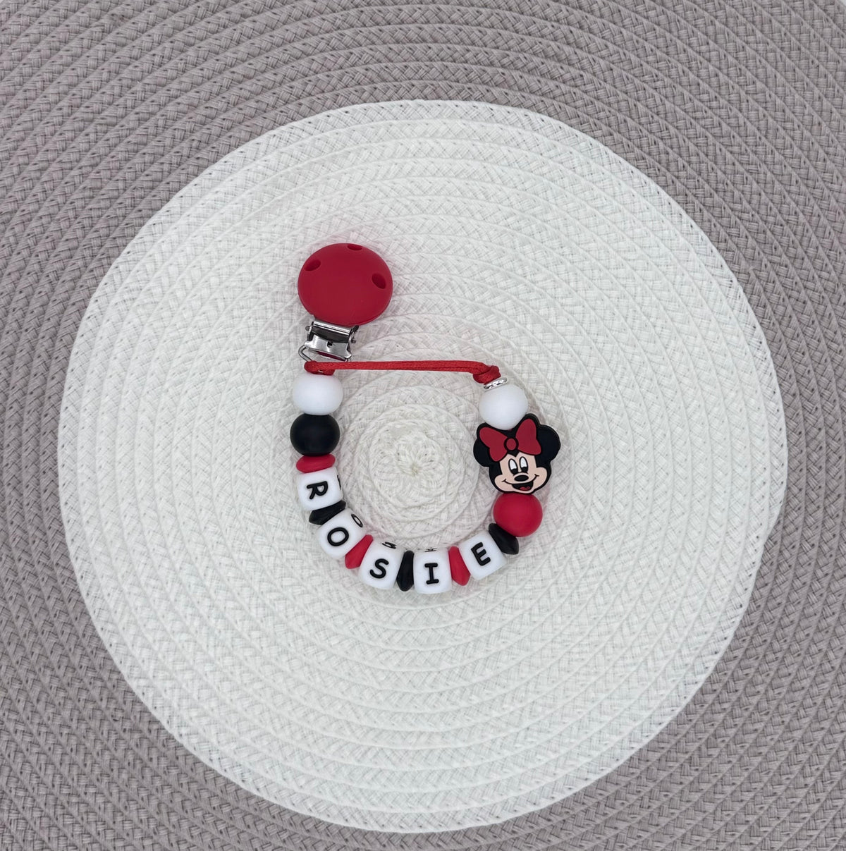 Personalised Minnie&Mickey Mouse Dummy Clip