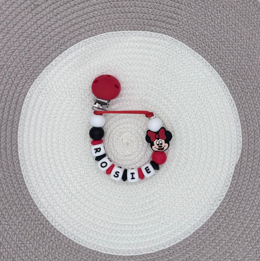 Personalised Minnie&Mickey Mouse Dummy Clip