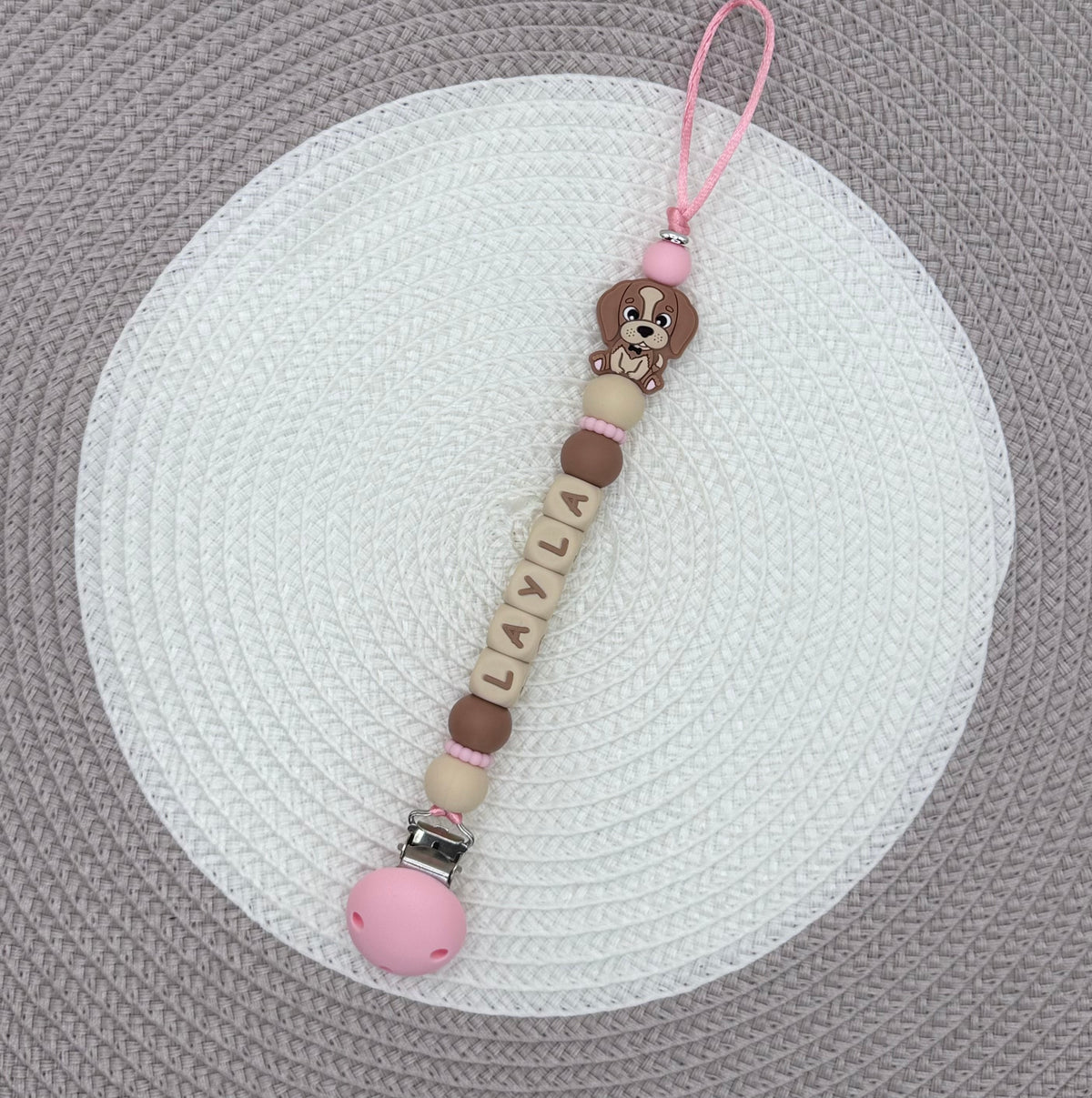 Personalised Dog Dummy Clip