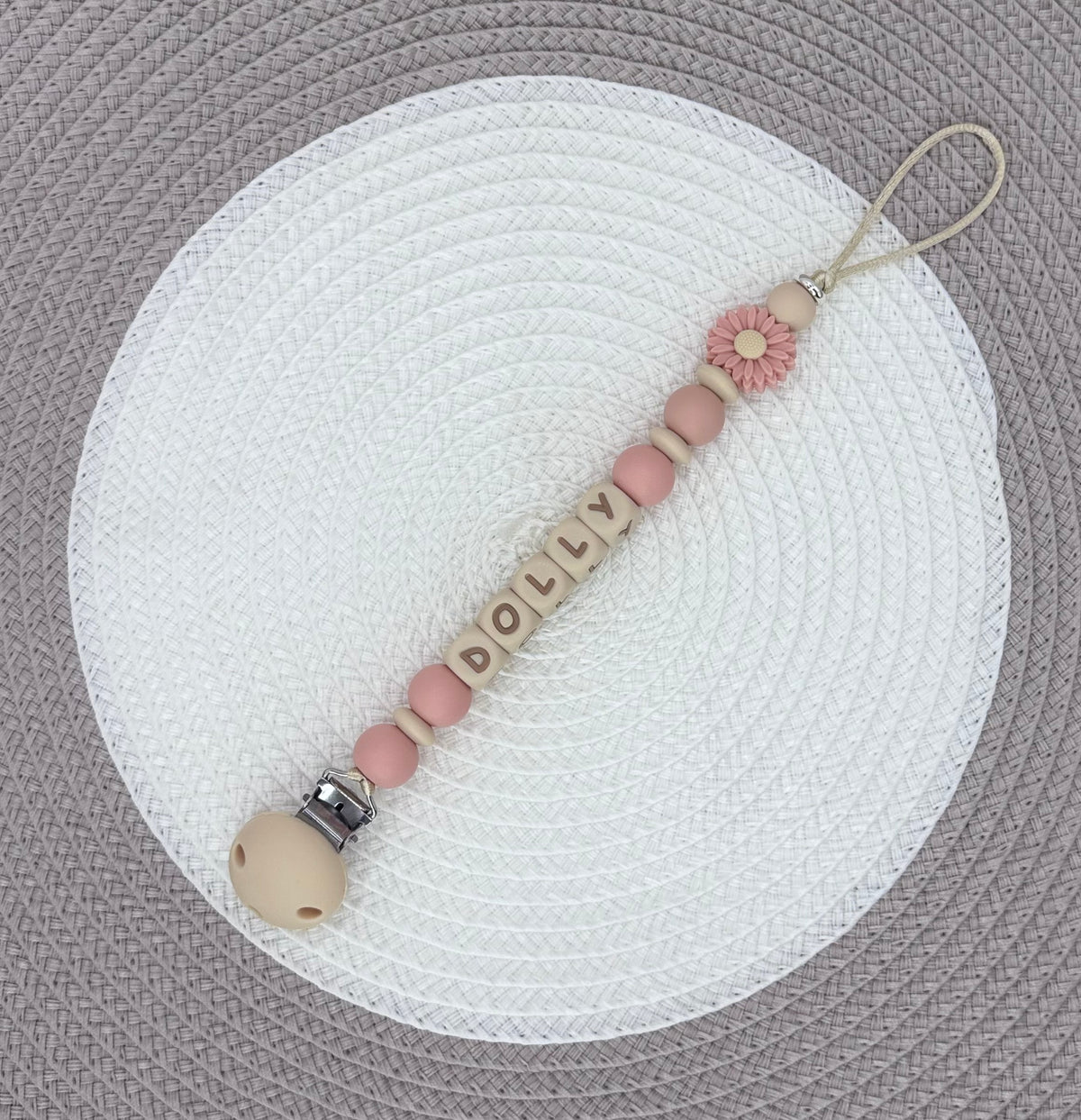 Personalised Flower Dummy Clip