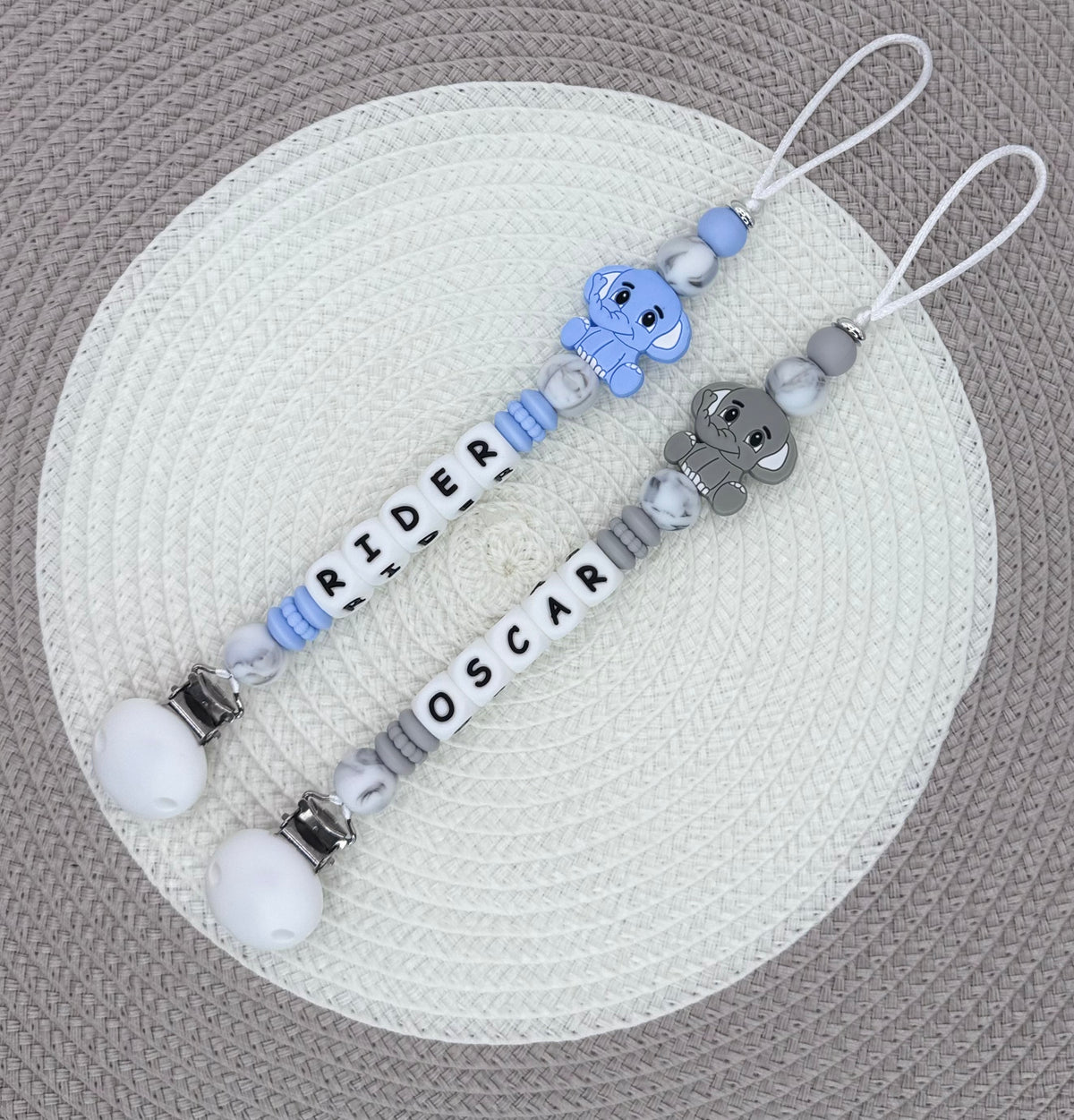 Personalised Elephant Dummy Clip