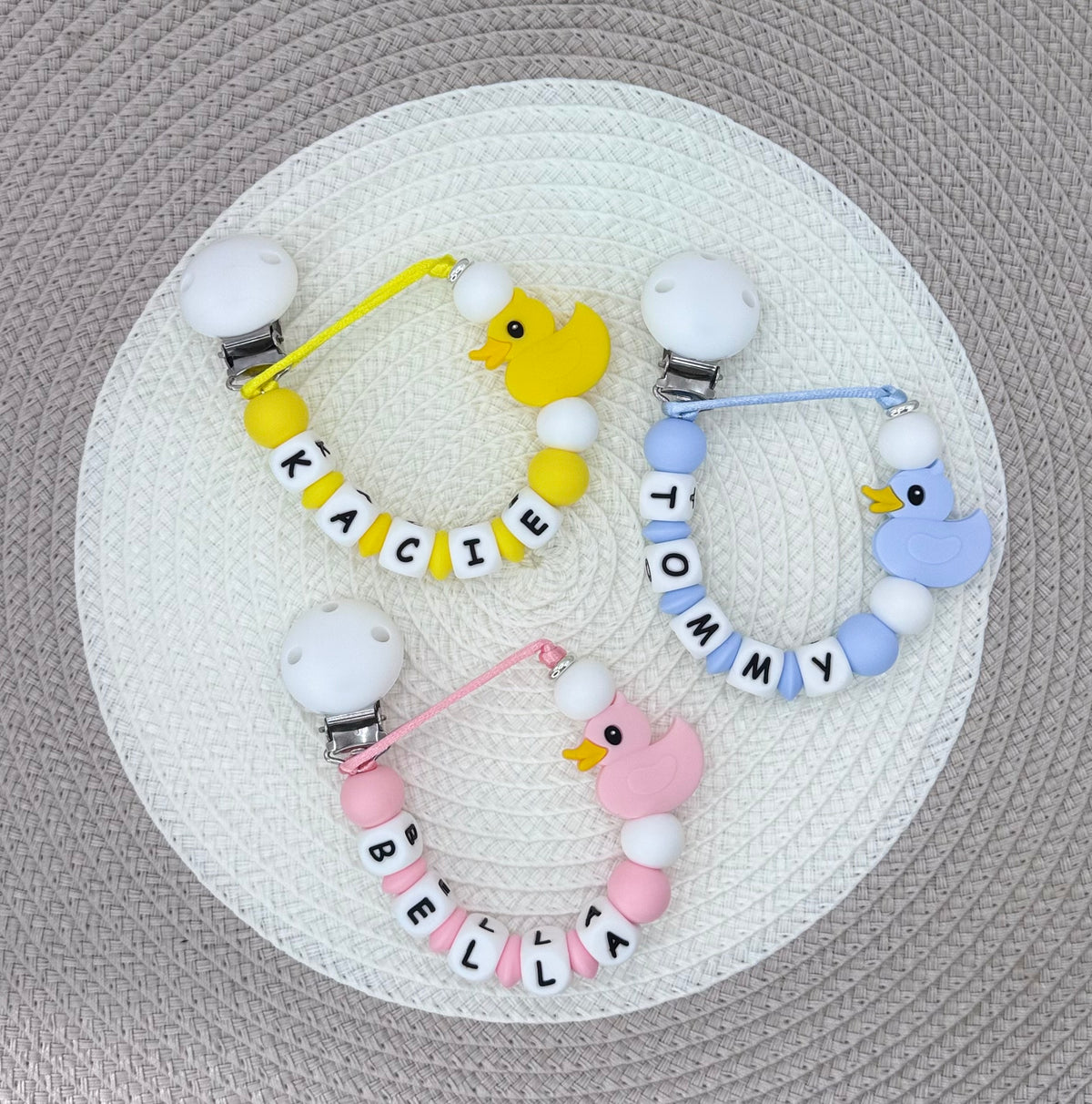 Personalised Duck Dummy Clip