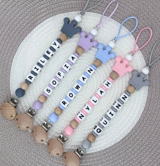 Personalised Crown Dummy Clip