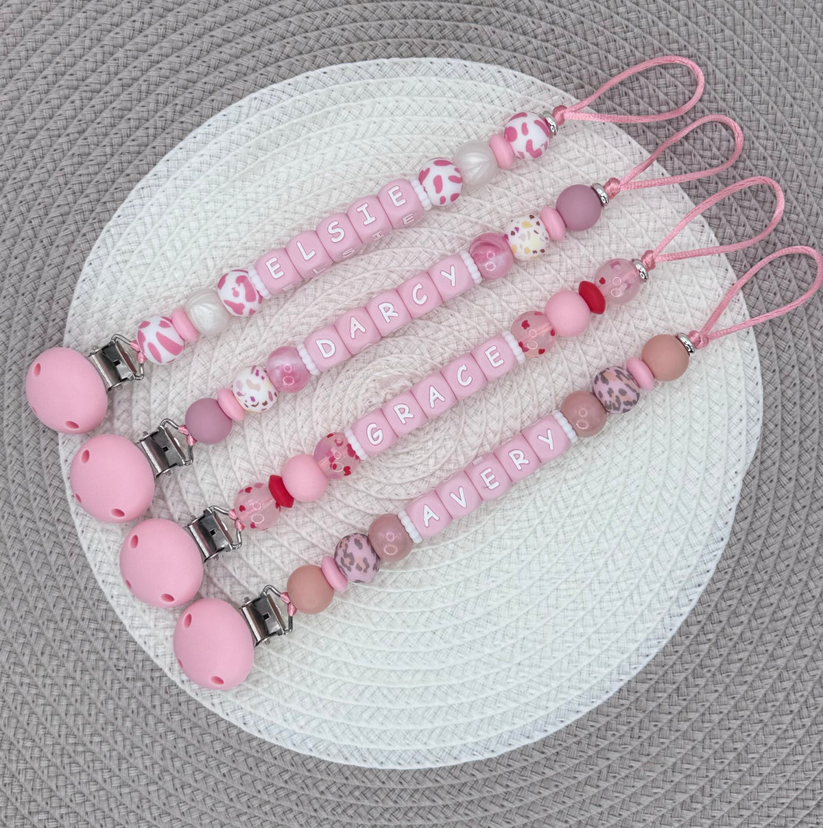 Personalised (Pink Collection)Dummy Clip