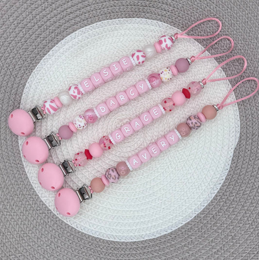 Personalised (Pink Collection)Dummy Clip