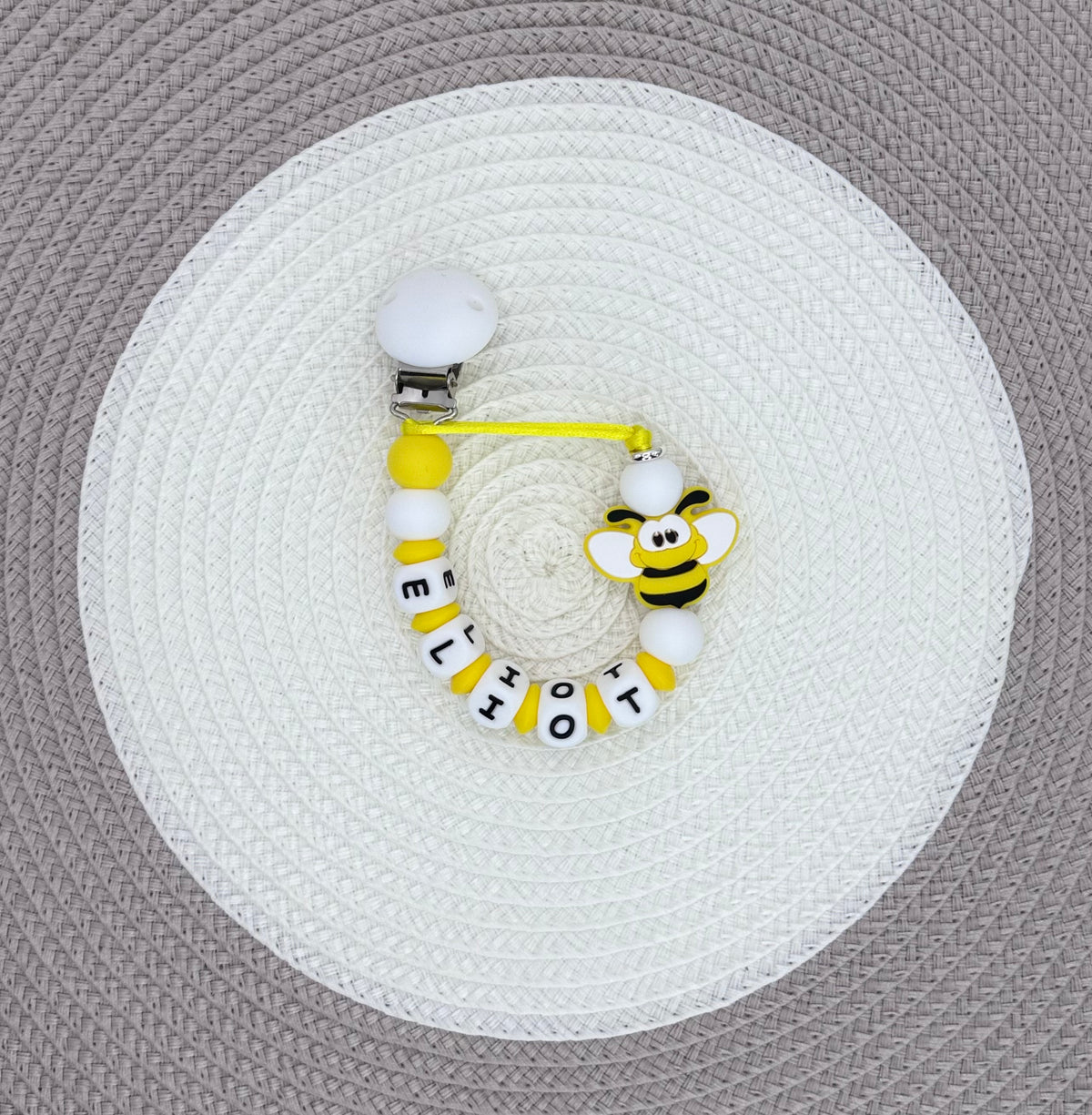 Personalised Bee Dummy Clip