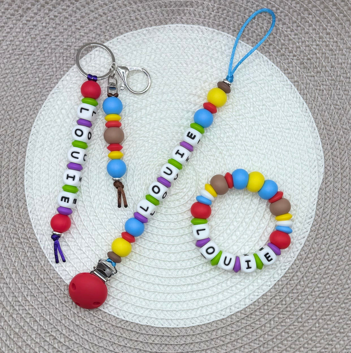 Personalised ToyS Theme Bundle•Dummy Clip•Teething Ring•Keyring