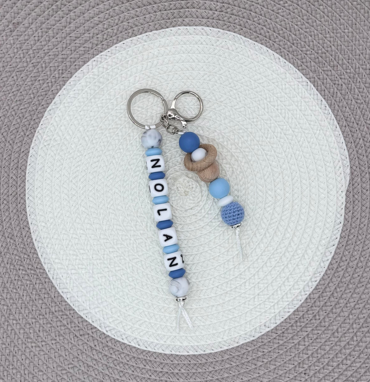 Personalised Bunny Bundle•Dummy Clip•Bunny Teething Ring•Keyring