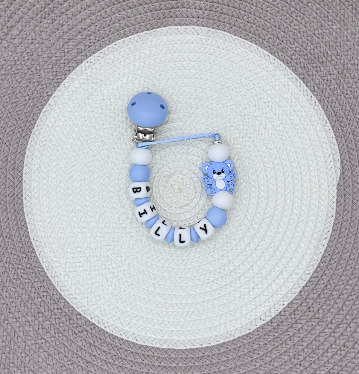 Personalised Bear Dummy Clip