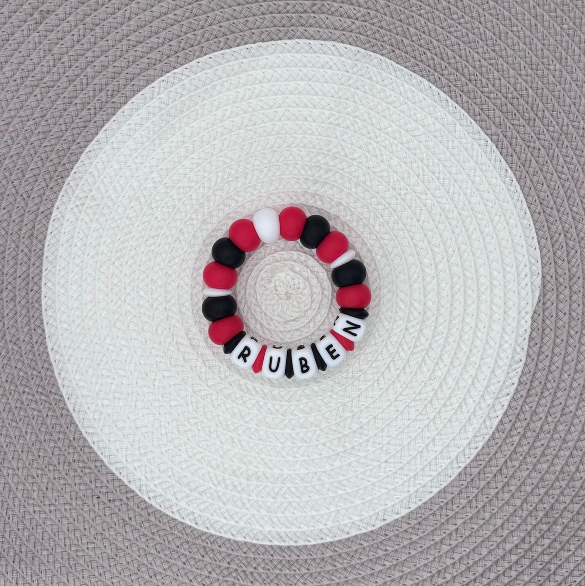 Personalised Red&Black Cars Bundle•Dummy Clip•Teething Ring•Keyring
