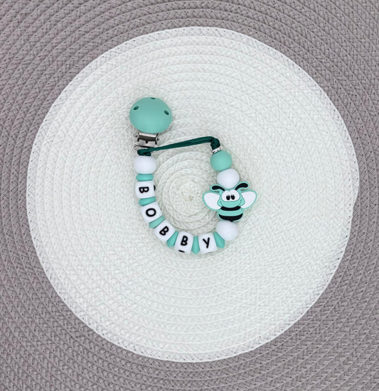 Personalised Bee Dummy Clip
